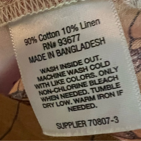 Cotton/Linen Floral Print Top - Picture 9 of 10